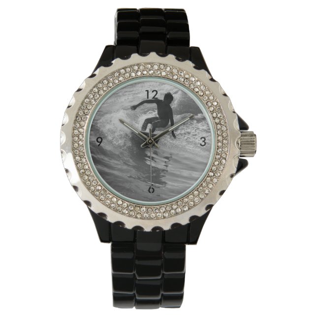 Reloj De Pulsera La Escala De Grises De Onda (Anverso)