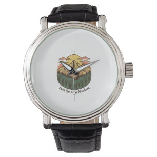 Reloj De Pulsera La Fe Puede Mover Montañas Camiseta Vintage de Mon