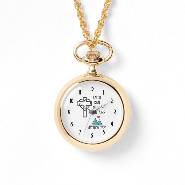 Reloj De Pulsera La fe puede mover montañas Cita bíblica cristiana (Anverso)