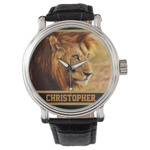 Reloj De Pulsera La fotografía noble del león