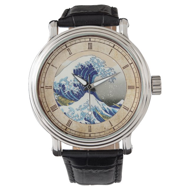 Reloj De Pulsera La gran ola de arte Kanagawa Hokusai Katsushika (Anverso)