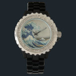 Reloj De Pulsera La gran ola de Kanagawa<br><div class="desc">La Gran Oleada Ver La Gran Ola de Kanagawa, también conocida como La Gran Ola o simplemente La Ola, es una huella de madera del artista japonés Katsushika Hokusai. Ejemplo de arte ukiyo-e, fue publicado en algún momento entre 1830 y 1833 como el primero en la serie de Hokusai Treinta...</div>