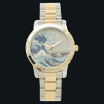 Reloj De Pulsera La gran ola de Kanagawa<br><div class="desc">La Gran Oleada Ver La Gran Ola de Kanagawa, también conocida como La Gran Ola o simplemente La Ola, es una huella de madera del artista japonés Katsushika Hokusai. Ejemplo de arte ukiyo-e, fue publicado en algún momento entre 1830 y 1833 como el primero en la serie de Hokusai Treinta...</div>