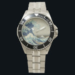 Reloj De Pulsera La gran ola de Kanagawa<br><div class="desc">La Gran Oleada Ver La Gran Ola de Kanagawa, también conocida como La Gran Ola o simplemente La Ola, es una huella de madera del artista japonés Katsushika Hokusai. Ejemplo de arte ukiyo-e, fue publicado en algún momento entre 1830 y 1833 como el primero en la serie de Hokusai Treinta...</div>
