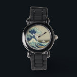Reloj De Pulsera La gran ola de Kanagawa<br><div class="desc">La Gran Oleada Ver La Gran Ola de Kanagawa, también conocida como La Gran Ola o simplemente La Ola, es una huella de madera del artista japonés Katsushika Hokusai. Ejemplo de arte ukiyo-e, fue publicado en algún momento entre 1830 y 1833 como el primero en la serie de Hokusai Treinta...</div>
