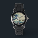 Reloj De Pulsera La gran ola de Kanagawa<br><div class="desc">La Gran Oleada Ver La Gran Ola de Kanagawa, también conocida como La Gran Ola o simplemente La Ola, es una huella de madera del artista japonés Katsushika Hokusai. Ejemplo de arte ukiyo-e, fue publicado en algún momento entre 1830 y 1833 como el primero en la serie de Hokusai Treinta...</div>