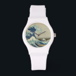 Reloj De Pulsera La gran ola de Kanagawa<br><div class="desc">La Gran Oleada Ver La Gran Ola de Kanagawa, también conocida como La Gran Ola o simplemente La Ola, es una huella de madera del artista japonés Katsushika Hokusai. Ejemplo de arte ukiyo-e, fue publicado en algún momento entre 1830 y 1833 como el primero en la serie de Hokusai Treinta...</div>