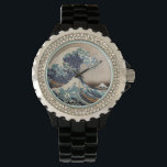 Reloj De Pulsera La gran ola de Kanagawa<br><div class="desc">La Gran Ola de Kanagawa es una huella de madera del artista japonés Hokusai. Se publicó alrededor de 1830 a finales del periodo Edo.</div>