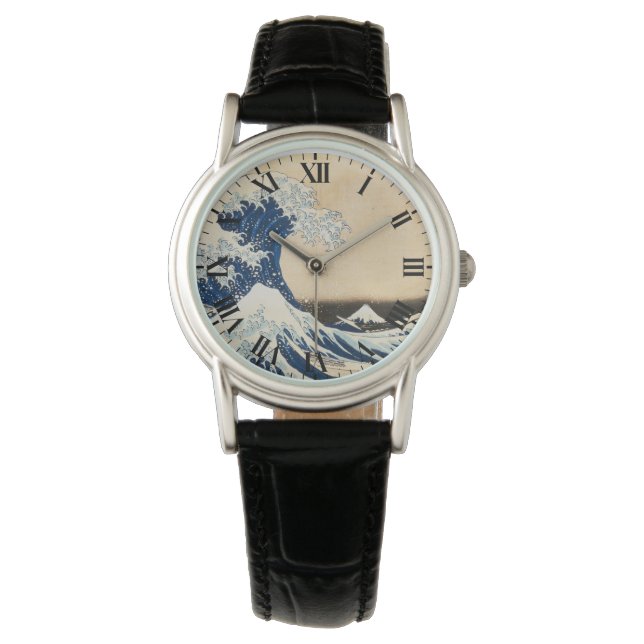 Reloj De Pulsera La gran ola de Kanagawa por Hokusai (Anverso)