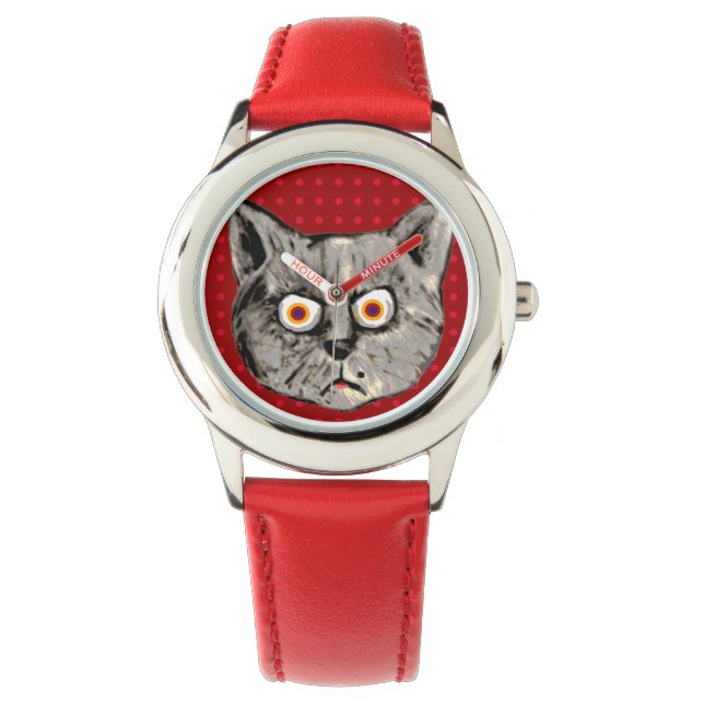Reloj De Pulsera la hora del gato loco (Anverso)