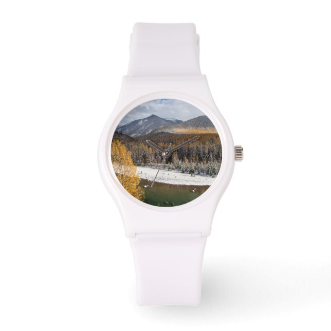 Reloj De Pulsera La Horquilla Media Del Río Flathead (Anverso)
