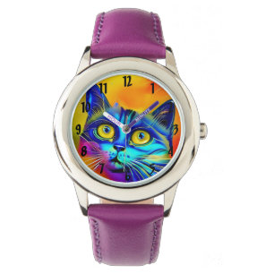 Reloj De Pulsera La inteligencia artificial cara de gato animal