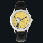Reloj De Pulsera La jirafa de los niños pequeños<br><div class="desc">Cute jirafa amarilla personalizada reloj de nombres. fácil de personalizar y hará un gran regalo para navidades,  cumpleaños y todas las otras ocasiones.</div>