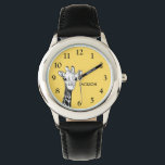 Reloj De Pulsera La jirafa de los niños pequeños<br><div class="desc">Cute jirafa amarilla personalizada reloj de nombres. fácil de personalizar y hará un gran regalo para navidades,  cumpleaños y todas las otras ocasiones.</div>