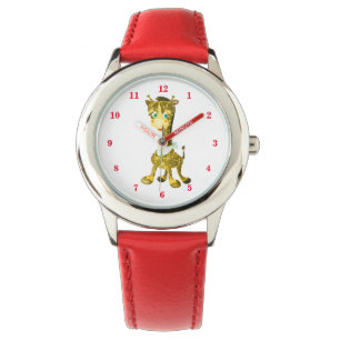Reloj De Pulsera La jirafa del bebé chiquito - Rojo