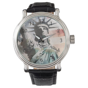 Reloj De Pulsera La libertad y la bandera estadounidense