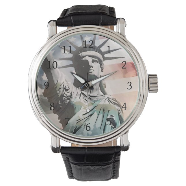 Reloj De Pulsera La libertad y la bandera estadounidense (Anverso)
