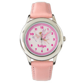 Reloj De Pulsera La magia de hadas rosadas personalizada Esparkly F