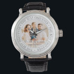 Reloj De Pulsera La mejor foto clásica del padre de la historia<br><div class="desc">Este diseño simple y clásico está compuesto por tipografía de la síspera y agrega una foto personalizado. "El mejor papá jamás" gira en torno a la foto de tu padre,  padre,  papá,  etc.</div>