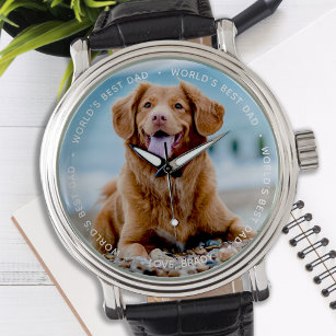 Reloj De Pulsera La mejor foto de perro Personalizado de papá del m