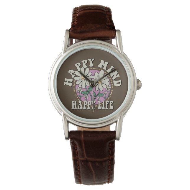 Reloj De Pulsera La mente feliz del retro (Anverso)