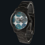 Reloj De Pulsera La Mer - Círculos<br><div class="desc">La Mer III de Chariklia Zarris. Patrón que presenta círculos de acuarela de color azul.</div>