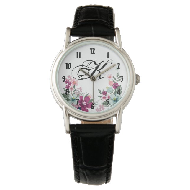 Reloj De Pulsera La muñeca personalizada observa la flor tropical e (Anverso)