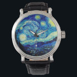 Reloj De Pulsera La noche estrellada de Vincent Van Gogh<br><div class="desc">Vincent Van Gogh La Noche Estelar. Esta es una antigua obra maestra del pintor holandés Vincent Van Gogh. Esta bonita pintura del paisaje artístico tiene un color bonito,  vibrante y saturado. Vincent Van Gogh fue un pintor impresionista de post holandés. Esta imagen es de dominio público</div>