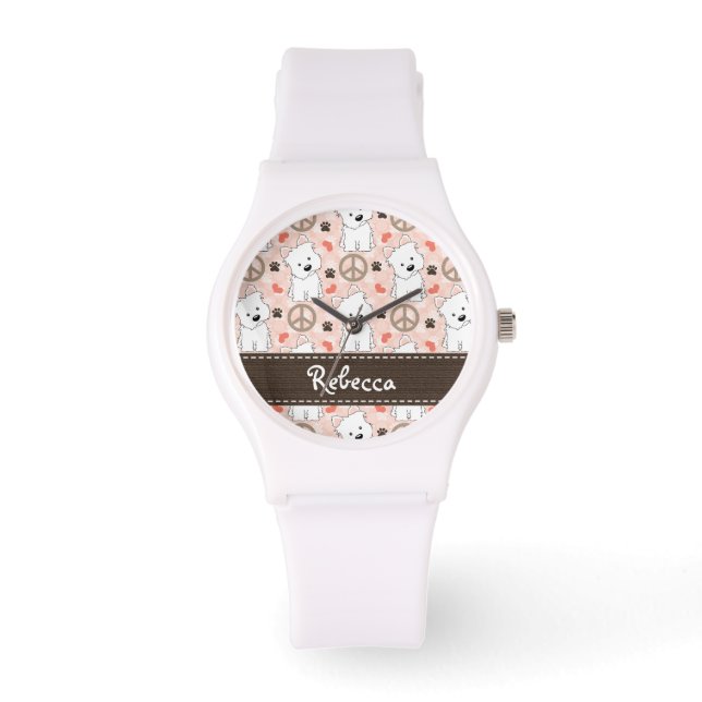 Reloj De Pulsera La paz personalizada Ama a los westis (Anverso)