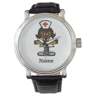 Reloj De Pulsera ¡La Personalizar de la enfermera observadora afro