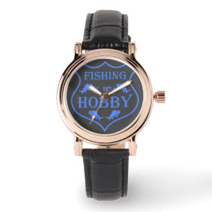 Reloj De Pulsera La pesca es mi cita escudo de hobby en el escudo