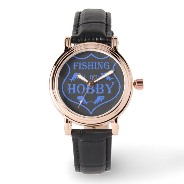 Reloj De Pulsera La pesca es mi cita escudo de hobby en el escudo (Anverso)