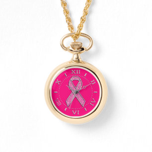 Reloj De Pulsera La plata chispea dial rosado de la conciencia de