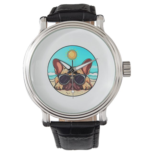 Reloj De Pulsera La playa de Frenchie (Anverso)