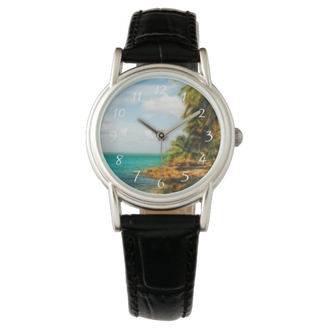 Reloj De Pulsera La playa tropical de ensueño (Anverso)