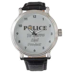 Reloj De Pulsera La policía protege y sirve