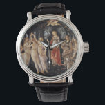 Reloj De Pulsera La Primavera de Sandro Botticelli<br><div class="desc">La Primavera por Sandro Botticelli, pintura templada en el tablero de madera c. 1482, es una representación monumental de una procesión de antiguos dioses clásicos que anuncian el regreso de la primavera, un tema que simboliza el momento de la renovación del Renacimiento. En el centro de la pintura se encuentran...</div>