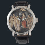 Reloj De Pulsera La Primavera de Sandro Botticelli<br><div class="desc">La Primavera por Sandro Botticelli, pintura templada en el tablero de madera c. 1482, es una representación monumental de una procesión de antiguos dioses clásicos que anuncian el regreso de la primavera, un tema que simboliza el momento de la renovación del Renacimiento. En el centro de la pintura se encuentran...</div>