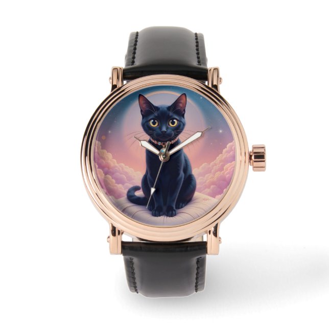 Reloj De Pulsera La Reina Del Cielo Del Gato Negro (Anverso)