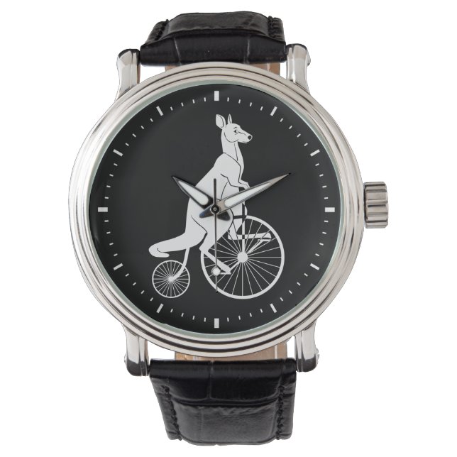 Reloj De Pulsera La silueta canguro montando una bicicleta (Anverso)