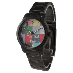 Reloj De Pulsera la tela del remiendo del estilo del vintage ajusta
