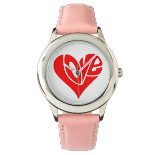 Reloj De Pulsera La tipografía del amor en forma de corazón