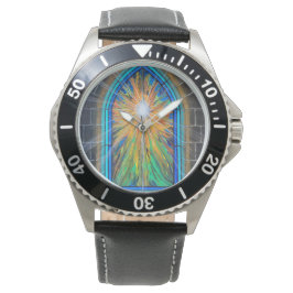 Reloj De Pulsera La ventana de vidrio manchado de la iglesia Light 