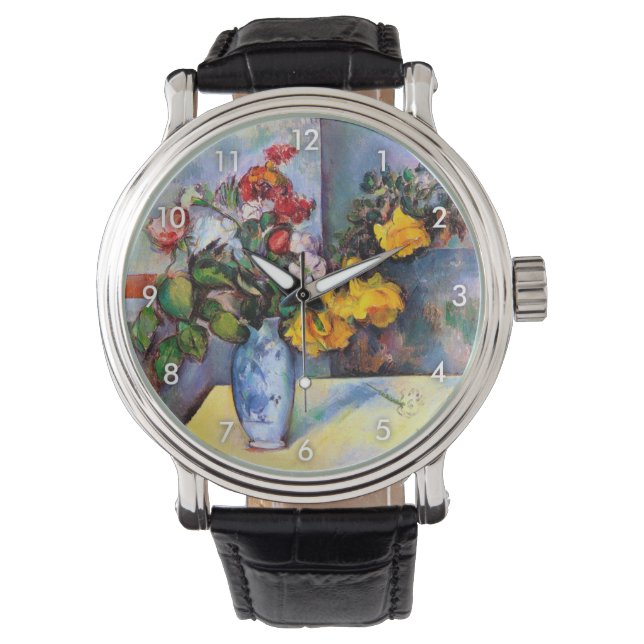 Reloj De Pulsera La vida con flores en una caja, Paul Cezanne (Anverso)