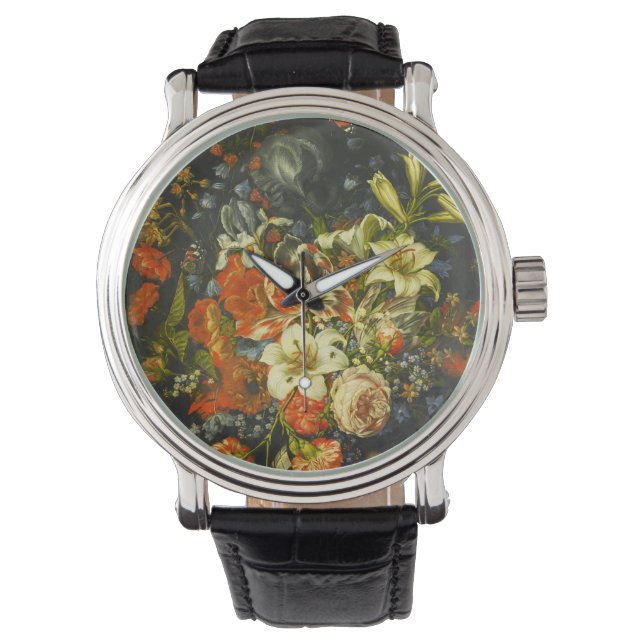 Reloj De Pulsera La vida con flores y fruta (Anverso)