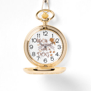 Reloj De Pulsera La vida es mejor con una frase de perro chihuahua 