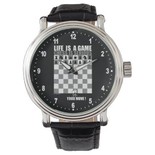 Reloj De Pulsera La vida es un juego, ajedrez es seria