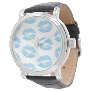 Reloj De Pulsera Labios Azules, Patrón De Labios, Lápiz De Labios A