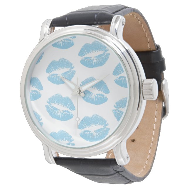 Reloj De Pulsera Labios Azules, Patrón De Labios, Lápiz De Labios A (Angular)