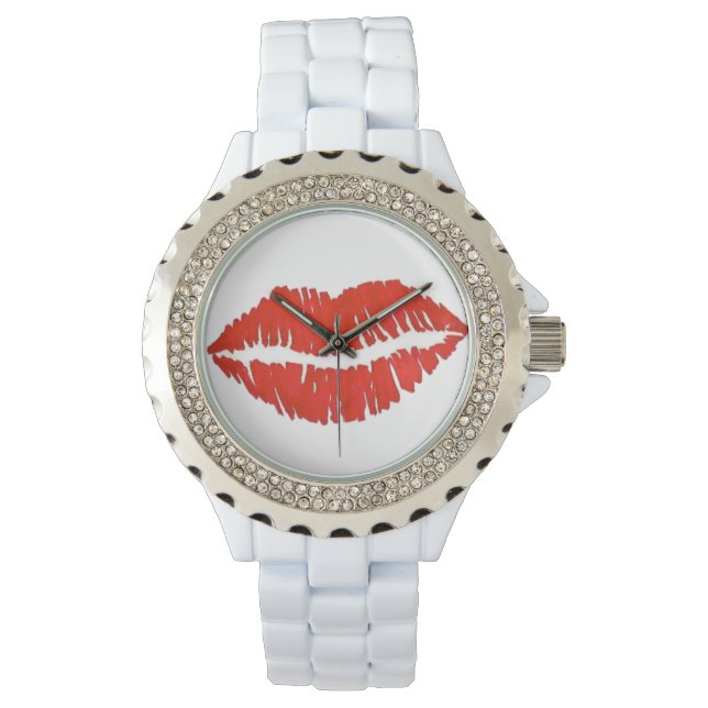 Reloj De Pulsera Labios rojos Lip Lipstick Kiss El día de San Valen (Anverso)